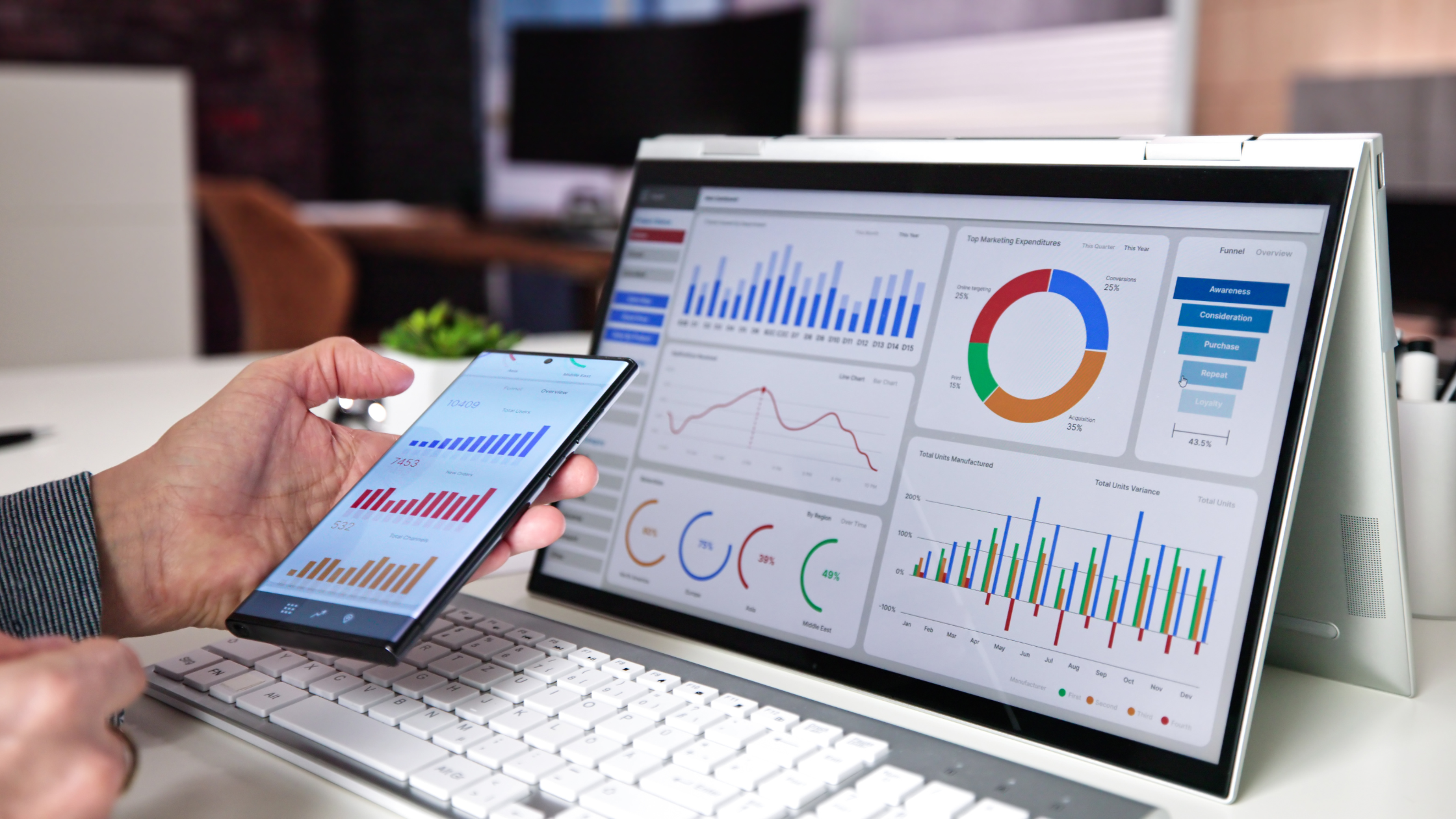 Marketer reviewing paid social performance dashboard tracking Spark Ads and Partnership Ads metrics